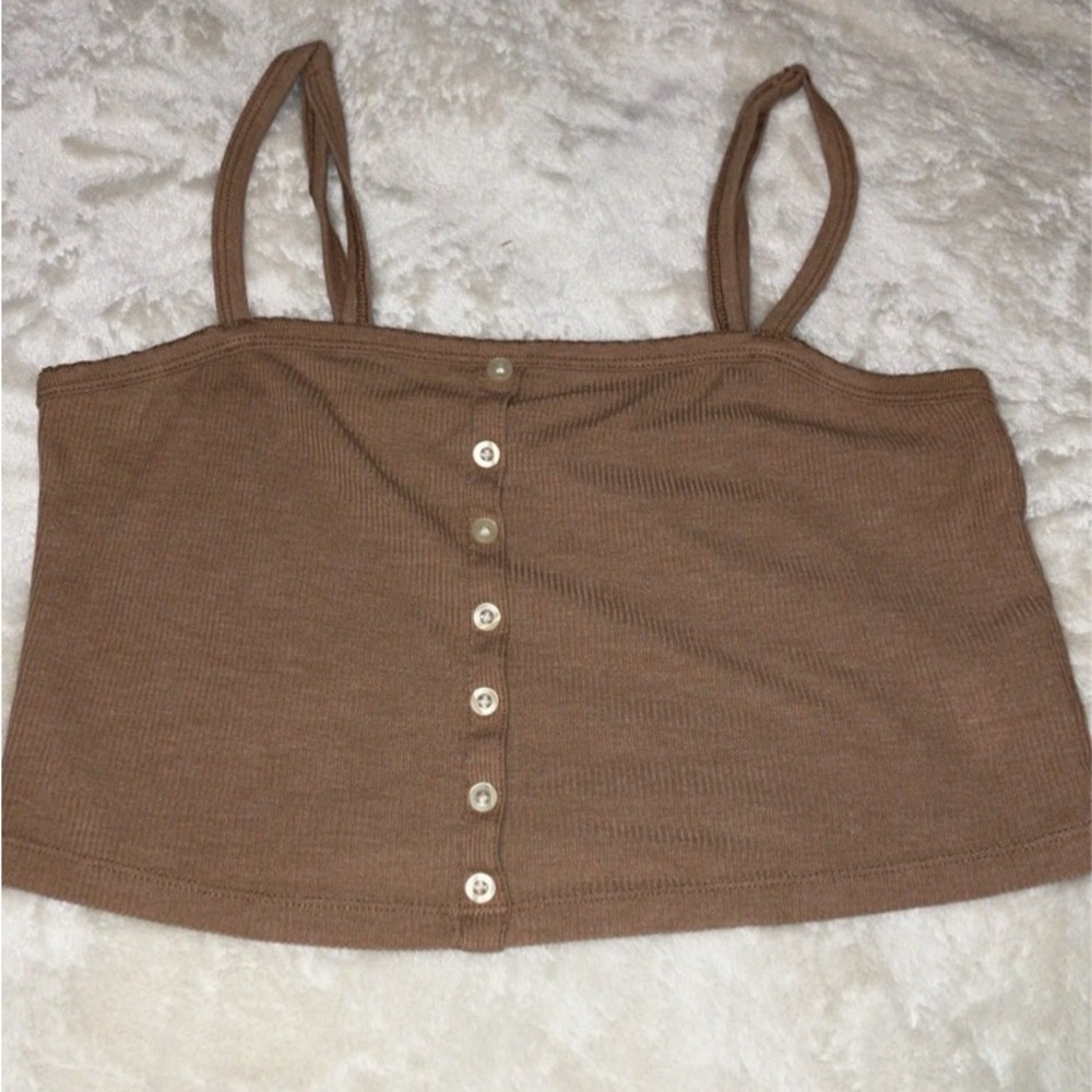 American Eagle Brown Cropped Tank Top